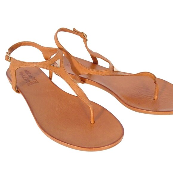 MIZ MOOZ The Nuovo T-Strap Thong Sandals w Gold Arrow Stud 40/9-9.5 - Picture 2 of 8